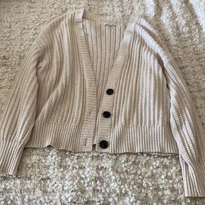 Knit balloon sleeve cardigan